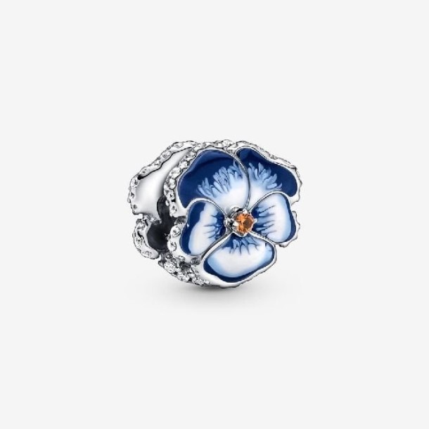 Amuleto De Flor De Amor-perfeito Azul Pandora Portugal