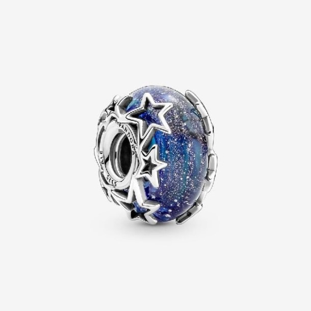 Galaxy Blue & Star Murano Charm Pandora Portugal
