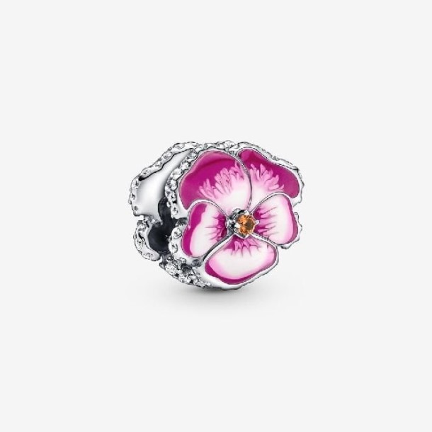 Pingente De Flor De Amor-perfeito Rosa Pandora Portugal