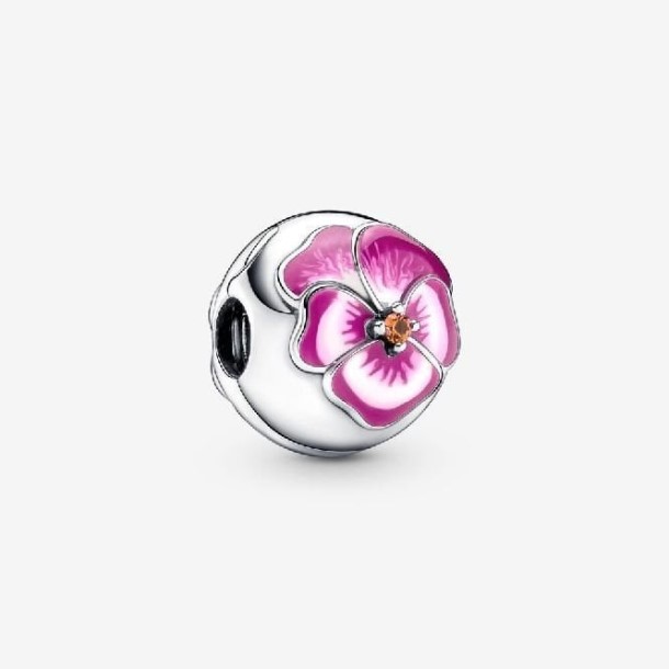 Clipe De Flor De Amor-perfeito Rosa Pandora Portugal