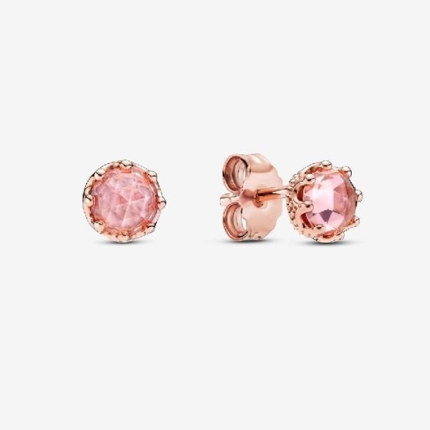 Brincos De Coroa Rosa Brilhante Pandora Portugal