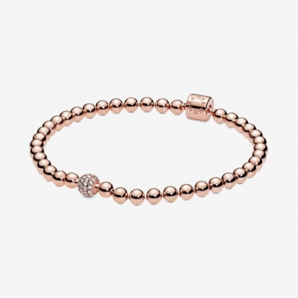 Contas De Rosas E Pulseira Pandora Marca Portugal