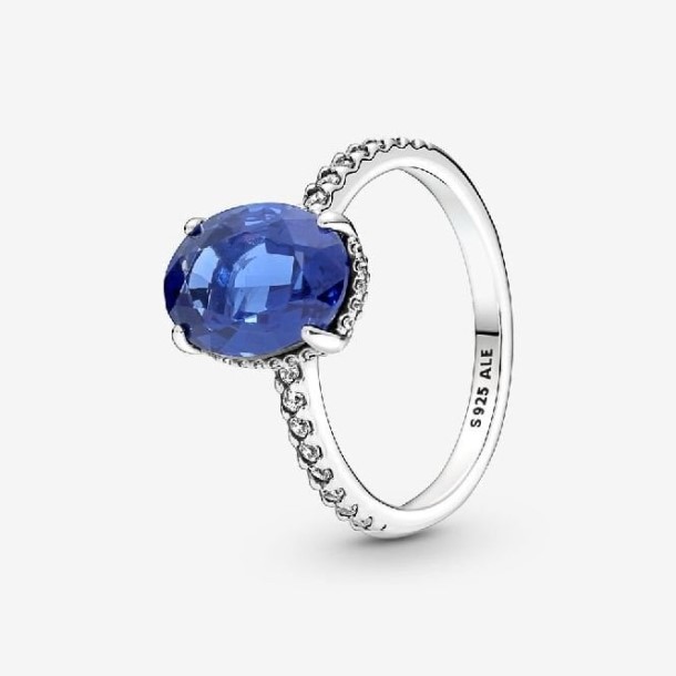 Anel Brilhante Azul Pandora Portugal Halo